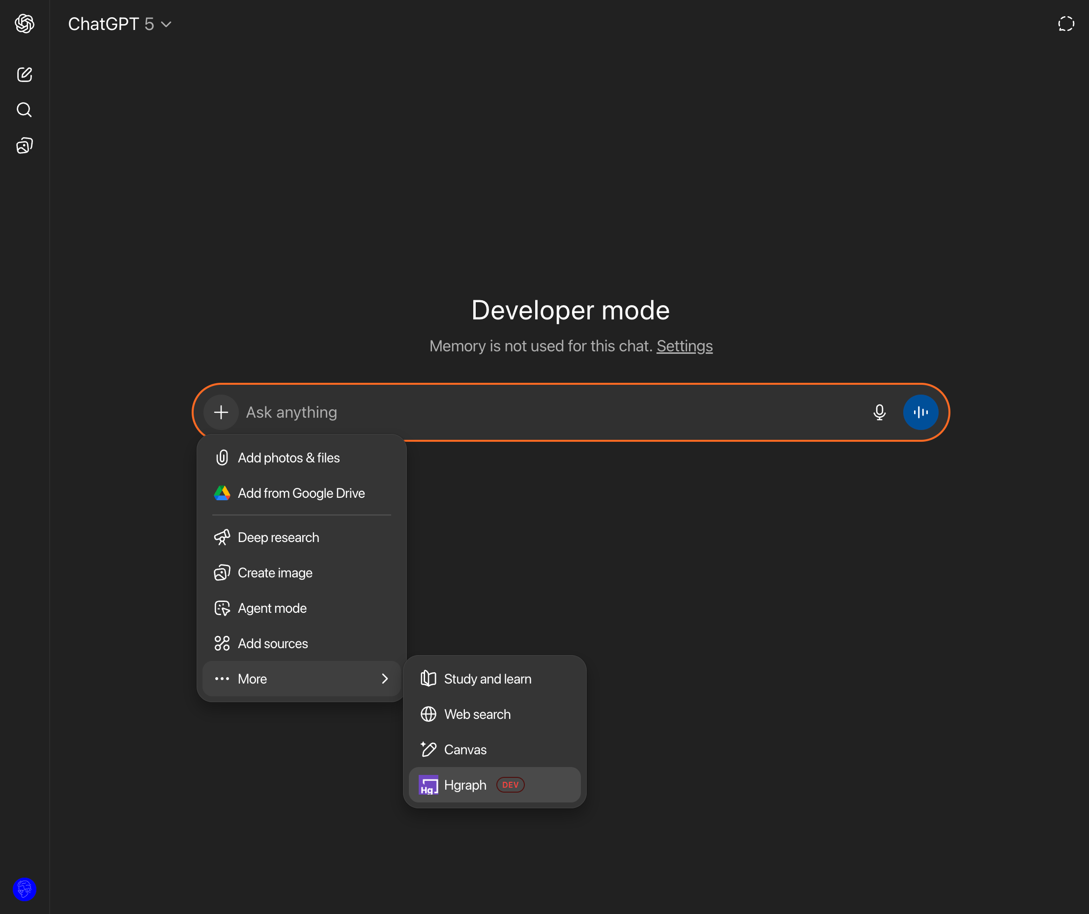 ChatGPT MCP Setup Screenshot - Developer Mode settings page with Create connector dialog